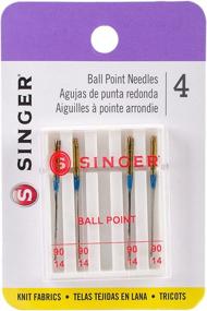 img 4 attached to SINGER 4820 Универсальные шариковые иглы для швейных машин: трикотажная ткань, размер 90/14 - 4 штуки