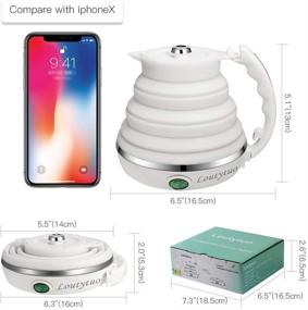 img 1 attached to 🔌 Compact 110/120V Ultrathin Travel Foldable Electric Kettle: Separable Power Cord, Boil Dry Protection, 555ML Capacity, Food Grade Silicone