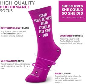 img 2 attached to Inspiring Mid-Calf Athletic Running Socks: Multiple Designs to Motivate