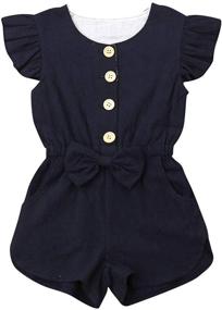 img 4 attached to Adorable Toddler Sleeveless Playsuit Jumpsuit for Girls: Stylish and Comfortable Clothing