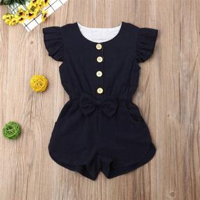 img 3 attached to Adorable Toddler Sleeveless Playsuit Jumpsuit for Girls: Stylish and Comfortable Clothing
