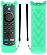 🔵 2021 fire tv stick 4k alexa remote cover - suublg silicone case with anti-slip lanyard - blue logo