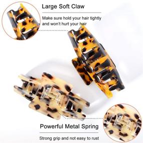 img 2 attached to 🐆 Pylrus Medium Claw Hair Clips: Nonslip Tortoise Banana Clips for Women - Leopard Print, Strong Hold Hair Clips for Thick/Thin Hair - Durable Design (2 Pcs)