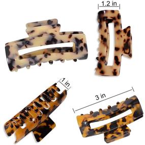 img 1 attached to 🐆 Pylrus Medium Claw Hair Clips: Nonslip Tortoise Banana Clips for Women - Leopard Print, Strong Hold Hair Clips for Thick/Thin Hair - Durable Design (2 Pcs)