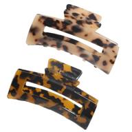 🐆 pylrus medium claw hair clips: nonslip tortoise banana clips for women - leopard print, strong hold hair clips for thick/thin hair - durable design (2 pcs) logo