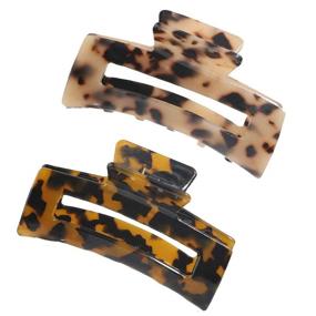 img 4 attached to 🐆 Pylrus Medium Claw Hair Clips: Nonslip Tortoise Banana Clips for Women - Leopard Print, Strong Hold Hair Clips for Thick/Thin Hair - Durable Design (2 Pcs)