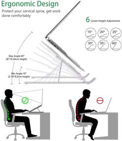 img 1 attached to 📱 Регулируемый портативный держатель для ноутбука - настольное крепление из алюминиевого сплава для MacBook 10-15.6 дюйма, ПК, ноутбука, планшета и ThinkPad.