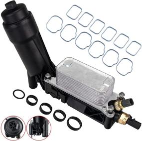 img 4 attached to 2011 2012 2013 Jeep Wrangler Grand Dodge Grand Caravan Chrysler 200 300 Town & Country Ram 1500 5184294AE Engine Oil Cooler Filter Adapter with Sensors & Intake Manifold Gasket Set 3.6L