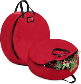 img 4 attached to 🎄 Habibee 2-Pack Christmas Wreath Storage Bag 30", 420D Oxford Tear Resistant, Dual Zipper Holiday Decoration Container