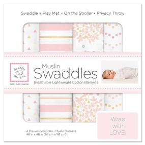 img 4 attached to 👶 SwaddleDesigns Large Muslin Receiving Swaddle Blankets for Baby Boys and Girls - 4 Pack, Soft Premium Cotton, Boutique Quality, Ideal Shower Gift, Pink Heavenly Floral, Parent Picks Award Winner