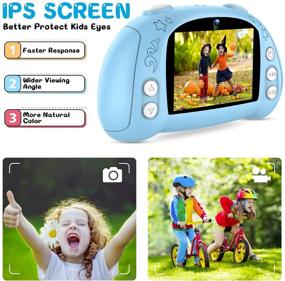 img 2 attached to 📸 WOWGO Kids Digital Camera, 1080P Rechargeable Electronic Camera for Children - Birthday Toy Gift with 32GB TF Card - Toddler & Age 3-12 Boys and Girls (Blue)