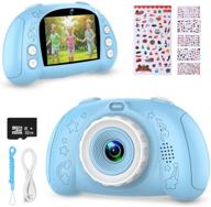 📸 wowgo kids digital camera, 1080p rechargeable electronic camera for children - birthday toy gift with 32gb tf card - toddler & age 3-12 boys and girls (blue) logo