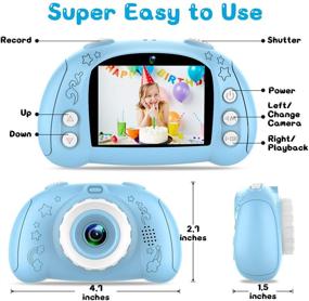 img 1 attached to 📸 WOWGO Kids Digital Camera, 1080P Rechargeable Electronic Camera for Children - Birthday Toy Gift with 32GB TF Card - Toddler & Age 3-12 Boys and Girls (Blue)