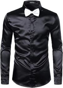 img 4 attached to 🔳 ZEROYAA Luxury Black Button Shirts - ZLCL14: Unveiling Unmatched Elegance