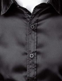 img 1 attached to 🔳 ZEROYAA Luxury Black Button Shirts - ZLCL14: Unveiling Unmatched Elegance