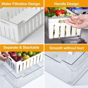 img 1 attached to 🗄️ Clear Plastic Pantry Organizer Storage Bins with Drawers - Set of 4 Large Refrigerator Storage Containers