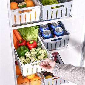 img 2 attached to 🗄️ Clear Plastic Pantry Organizer Storage Bins with Drawers - Set of 4 Large Refrigerator Storage Containers