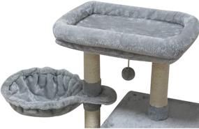 img 2 attached to 🐱 Premium FISH&amp;NAP Grey Cat Tree: Condo, Scratching Posts, Jump Platform - Ultimate Cat Furniture Activity Center