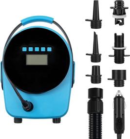 img 4 attached to 🔌 YUANMAN 20PSI SUP Electric Air Pump - Ultimate Inflation/Deflation for Paddle Boards & Boats: Portable LCD Smart Pump with 7 Nozzles & Car Connector