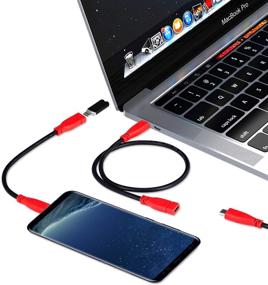 img 2 attached to Краткий USB-кабель с разъемом Type C, 0,5 м, OrxnQ USB-C мужской кабель к USB-C женскому кабелю Gen 2 (10Gbps) - совместим с Thunderbolt 3 - Nintendo Switch, MacBook Pro и многое другое.