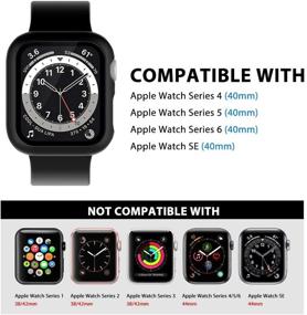 img 3 attached to 2 пакета чехла LϟK для Apple Watch 40 мм SE/Серия 6/5/4 с защитным стеклом на экран, тонкий бампер на всю область с полным покрытием из прочного поликарбоната для iWatch 40 мм - черный.