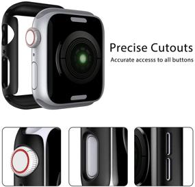 img 2 attached to 2 пакета чехла LϟK для Apple Watch 40 мм SE/Серия 6/5/4 с защитным стеклом на экран, тонкий бампер на всю область с полным покрытием из прочного поликарбоната для iWatch 40 мм - черный.