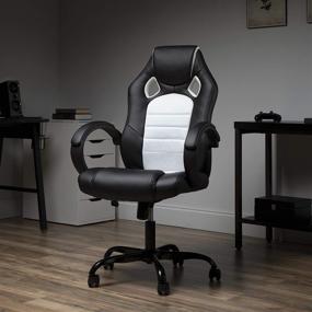 img 4 attached to 🎮 OFM ESS Collection High-Back Gaming Chair: Comfortable Padded Loop Arms, Sleek White Design