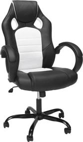 img 3 attached to 🎮 OFM ESS Collection High-Back Gaming Chair: Comfortable Padded Loop Arms, Sleek White Design