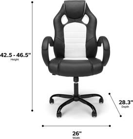 img 1 attached to 🎮 OFM ESS Collection High-Back Gaming Chair: Comfortable Padded Loop Arms, Sleek White Design