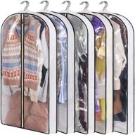 👗 kimbora 40" suit bag with 4" gussets - clear garment bags for closet storage - 5 pack, white логотип