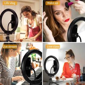 img 1 attached to 🎥 LELEJU 10.2" Desktop Ring Light with Tripod Stand - Perfect for Live Stream, Makeup, Vlogs, YouTube Video, and Selfies