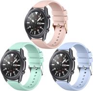 👉 нарукавники easuny silicone для samsung galaxy watch 3 45 мм/ galaxy watch 46 мм/ gear s3 frontier - 22 мм съемные нарукавники для женщин и мужчин (набор из 3 штук) - розовый/мятно-зеленый/светло-голубой (маленький). логотип