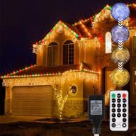 🎄 ecowho outdoor icicle lights with 440 led string, remote control and timer - warm/cool white fairy lighting for decoration (12.1m) logo
