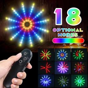 img 3 attached to 🎆 LISGHTJS Firework Lights: 18 Modes Starburst Fairy Lights for Festive Decor, Remote Controlled Christmas Lights for Bedroom, Party, Patio, Garden and Xmas Decorations