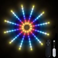 🎆 lisghtjs firework lights: 18 modes starburst fairy lights for festive decor, remote controlled christmas lights for bedroom, party, patio, garden and xmas decorations логотип