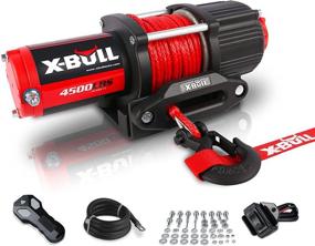 img 4 attached to X-BULL 12V 4500LBS Электрическая лебедка с синтетическим канатом: Идеальное ATV/UTV буксировочное решение для бездорожья | Беспроводной пульт дистанционного управления и кронштейн для крепления в комплекте.
