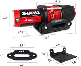img 1 attached to X-BULL 12V 4500LBS Электрическая лебедка с синтетическим канатом: Идеальное ATV/UTV буксировочное решение для бездорожья | Беспроводной пульт дистанционного управления и кронштейн для крепления в комплекте.
