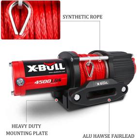 img 3 attached to X-BULL 12V 4500LBS Электрическая лебедка с синтетическим канатом: Идеальное ATV/UTV буксировочное решение для бездорожья | Беспроводной пульт дистанционного управления и кронштейн для крепления в комплекте.