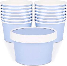 img 4 attached to 🍨 Glowcoast Ice Cream Containers With Lids - 6 oz (Mini Pint, 30 set): Homemade Ice Cream Storage Solution with Freezer-Safe Tub & Lid for Yoghurt - Blue (30 Pack)