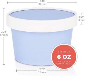 img 3 attached to 🍨 Glowcoast Ice Cream Containers With Lids - 6 oz (Mini Pint, 30 set): Homemade Ice Cream Storage Solution with Freezer-Safe Tub & Lid for Yoghurt - Blue (30 Pack)