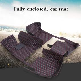 img 3 attached to 🚗 Customized Floor Mats for Mercedes Benz E-Class W211 E200 E220 E230 E240 E250 E270 E280 E300 E320 E350 E400 E420 E500 2002-2008: Premium Leather, Waterproof, Non-Slip Liner, Full Set in Black and Beige