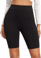 shein women's solid skinny high waist workout yoga running sports biker shorts: maximum comfort and style logo