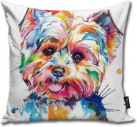 🐶 yorkie dog decorative cushion cover - diyab square sofa throw pillowcase, 16 x 16 inch логотип