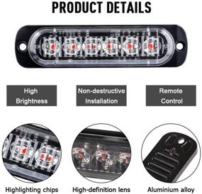 img 1 attached to 🚨 Sidaqi LED Emergency Strobe Lights With Remote Control - Red 4IN1 24LED Grille Warning Flashing Construction Police Light Waterproof 12V: Enhance Safety & Visibility
