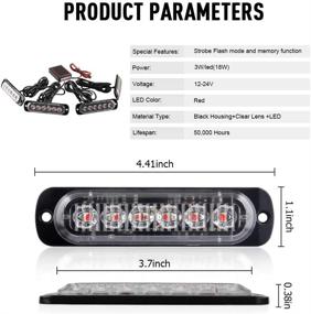 img 3 attached to 🚨 Sidaqi LED Emergency Strobe Lights With Remote Control - Red 4IN1 24LED Grille Warning Flashing Construction Police Light Waterproof 12V: Enhance Safety & Visibility