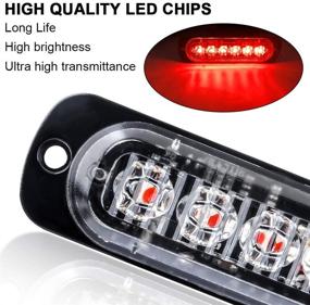 img 2 attached to 🚨 Sidaqi LED Emergency Strobe Lights With Remote Control - Red 4IN1 24LED Grille Warning Flashing Construction Police Light Waterproof 12V: Enhance Safety & Visibility