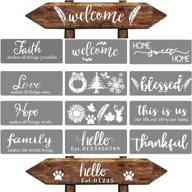 enhance your home with 12 reusable welcome stencils for painting on wood - sunflower, dog paw & more! logo