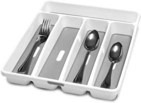 img 3 attached to 🍴 madesmart Classic Small Silverware Tray in White - 5-Compartments, Soft-grip Lining, BPA-Free