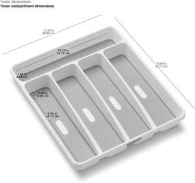 img 1 attached to 🍴 madesmart Classic Small Silverware Tray in White - 5-Compartments, Soft-grip Lining, BPA-Free