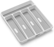 🍴 madesmart classic small silverware tray in white - 5-compartments, soft-grip lining, bpa-free logo